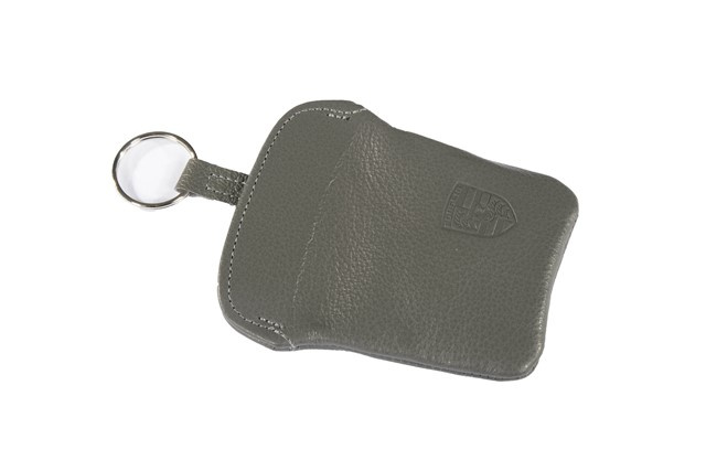 Key Case / Key pouch, Classic grey, leather, Porsche 911 70's to 90's