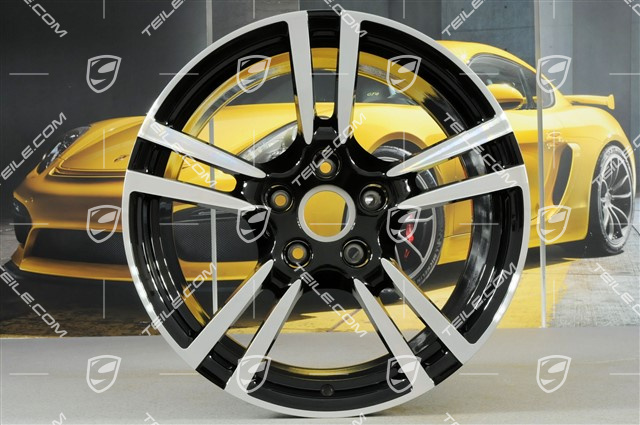 19" Komplet felg Turbo II, 8,5J x 19 ET56 + 11J x 19 ET51, do Turbo / Turbo S / GTS, czarny wysoki połysk