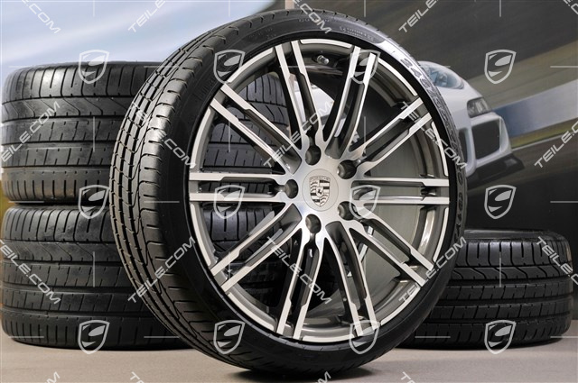 20" Turbo III summer wheel set, rims 8,5J x 20 ET51 + 11J x 20 ET56 + NEW Pirelli P-ZERO summer tyres 245/35 R20 + 305/30 R20, with TPM