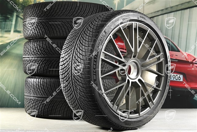 21-inch Panamera Turbo S Winter wheel set, central lock, wheel rims 9,5J x 21 ET71 + 10,5J x 21 ET71 + Michelin Pilot Alpin 5 winter tyres 275/35 R21 + 315/30 R21, Turbonite