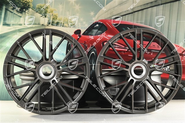 21" Panamera Turbo S wheel rim set, central lock, 9.5J x 21 ET71 + 10.5J x 21 ET71, Turbonite