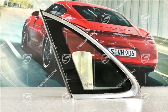 Side window with moulding, aluminium package Chrome look, L