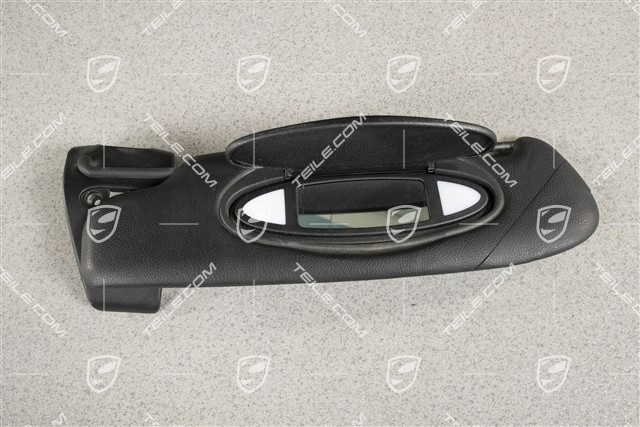 Osłona przeciwsłoneczna, Cabrio, skóropodobna, czarna, L