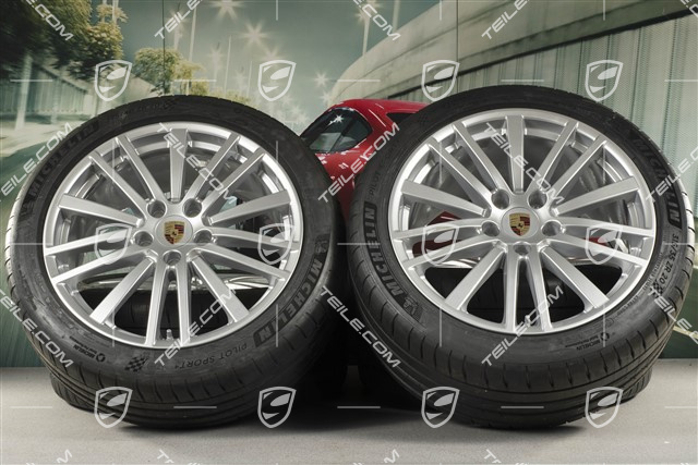 20-inch Panamera Design summer wheel set, rims 9,5J x 20 ET71 + 11,5J x 20 ET68 + Michelin summer tires 275/40 ZR20 + 315/35 ZR20, with TPM