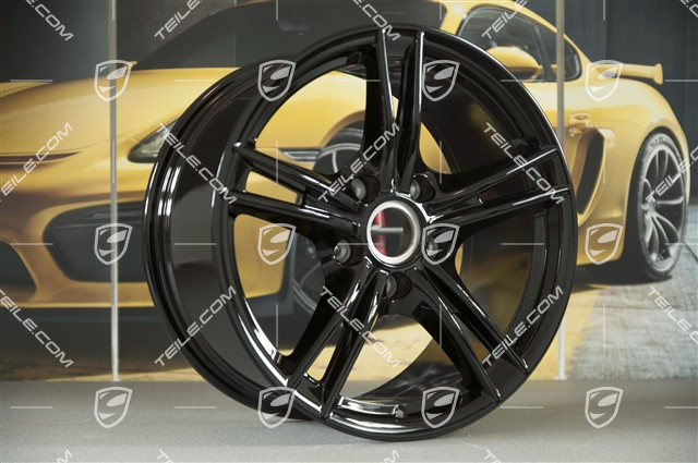 18" Felgensatz Boxster S II, 8J x 18 ET57 + 9J x 18 ET43, schwarz hochglanz