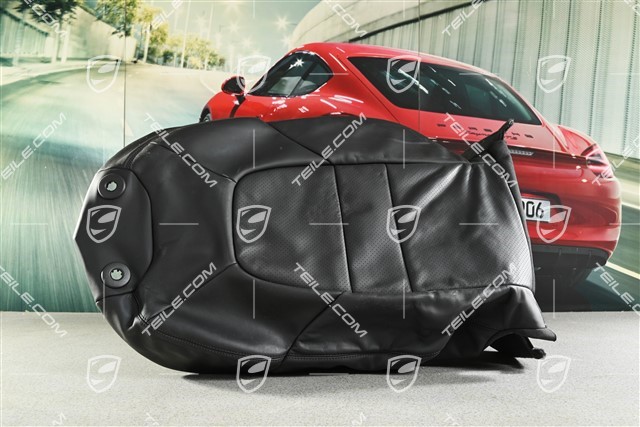 Front seat, Backrest cover,  basic seat, Leather Black, L