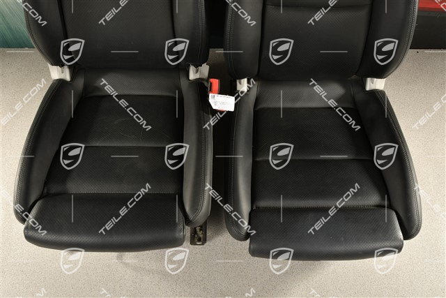 Seats, el. adjustable, 14-way, heating, lumbar, leather, black, set, L+R