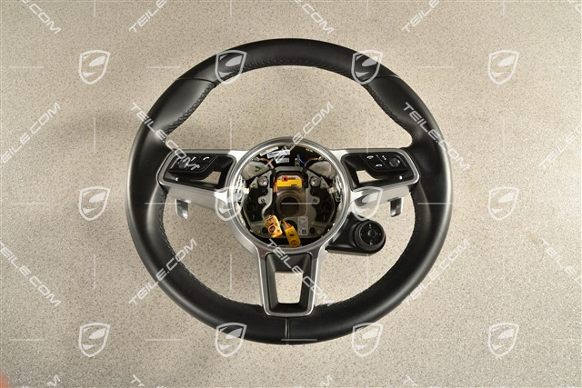 Multifunktionslenkrad PDK mit Schaltwippen, Sport Chrono Plus Paket, Leder, Schwarz