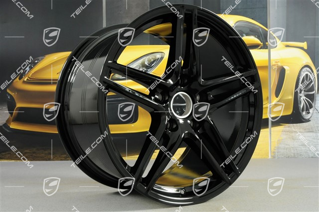 19-inch Carrera VI rim set, 8,5J x 19 ET50 + 11J x 19 ET77, for winter use, black high gloss