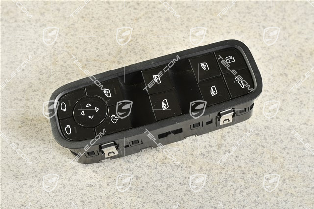 Power windows switch, Drivers side, Black matte, Hybrid