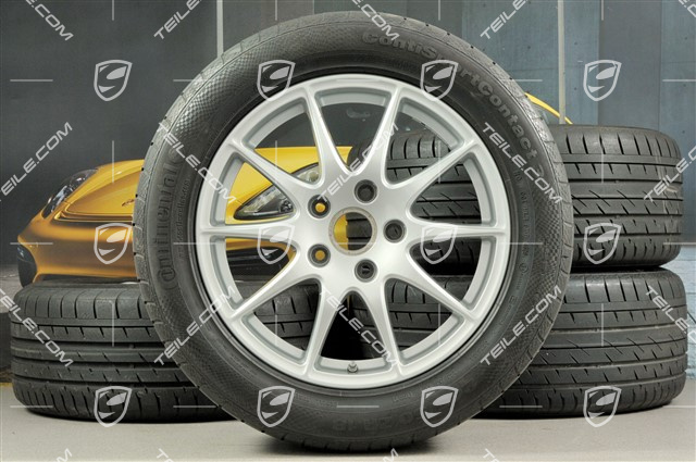 18" Panamera S Sommerräder Satz, Felgen 8J x 18 ET59 + 9J x 18 ET53 + NEUE Continental  Sommerreifen 245/50 R18 + 275/45 R18