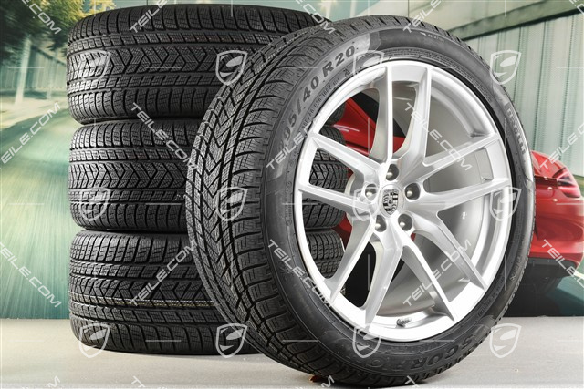 20-inch "Macan S" winter wheels set, rims 9J x 20 ET26 + 10J x 20 ET19 + NEW Pirelli winter tyres 265/45 R 20 + 295/40 R 20, with TPMS