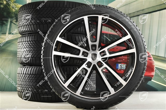 22-inch winter wheel set Sport Design, wheel rims 10J x 22 ET48 +11,5J x 22 ET52 + NEW Pirelli winter tyres 285/40 R22 + 315/35 R22, black high gloss