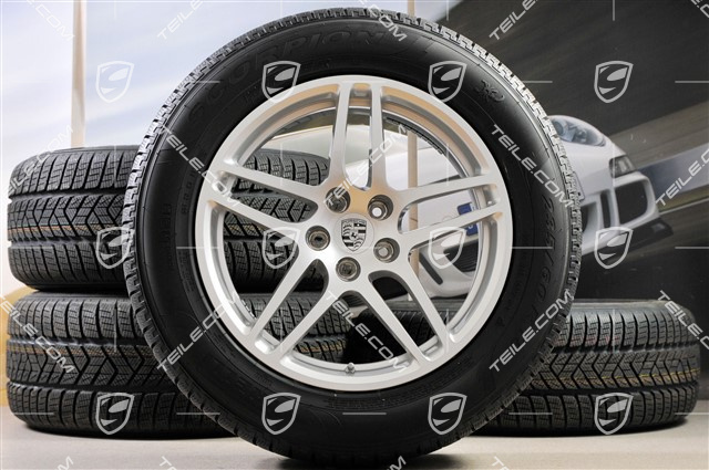 18-inch "Macan S" Winter wheel set, rims 8J x 18 ET21 + 9J x 18 ET21 + NEW Pirelli winter tyres 235/60 ZR 18 + 255/55 ZR 18, with TPMS