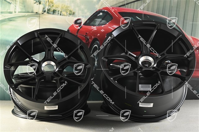 20"+21" GT3 / GT3RS wheel rim set, central lock wheels 9J x 20 ET43 + 11.5J x 21 ET46, suitable for winter use, black silk matt