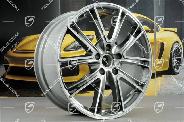 21-inch wheel rim set Panamera Exclusive, 9,5J x 21 ET71 + 11,5J x 21 ET69, Platinum Silver Metallic