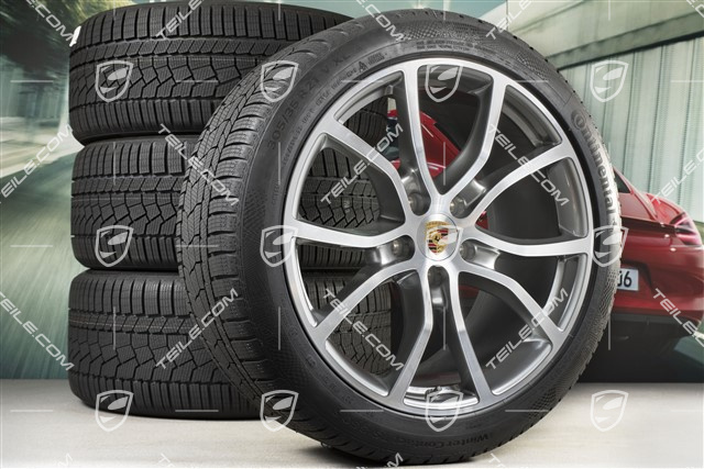 21-inch Cayenne COUPE Exclusive Design winter wheel set, rims 9,5J x 21 ET46 + 11,0J x 21 ET49 +  Continental winter tyres 275/40 R21 + 305/35 R21, with TPMS