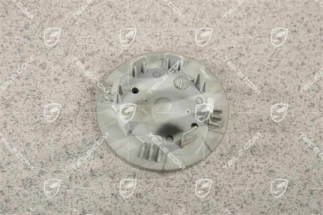 Hub cap, concave, coloured crest, Brilliant Chrome