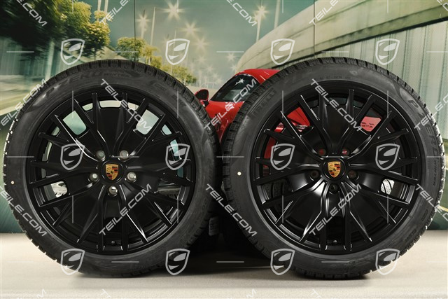 20-inch Turbo S Aero Design winter wheel set, rims 9J x 20 ET54 + 11J x 20 ET60 + Pirelli winter tyres 245/45 R20 + 285/40 R20, black satin matt