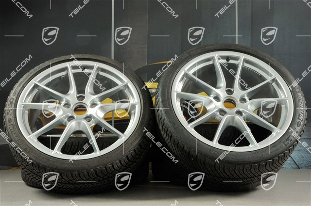 20" Carrera S (III) winter wheel set, wheels 8,5J x 20 ET51 + 11J x 20 ET52 + NEW Michelin winter tyres 245/35 ZR20 + 295/30 ZR20, without TPMS.