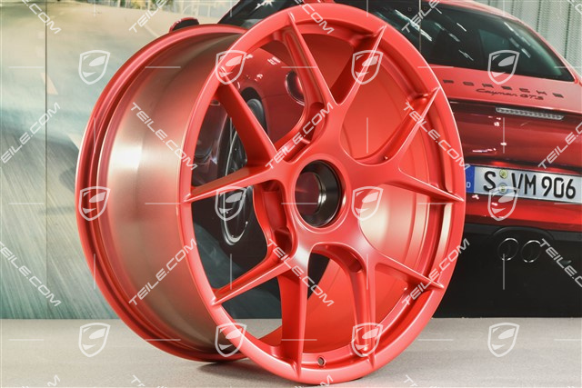 GT3RS Magnesium lightweight forged wheel rim set, 10J x 20 ET45 + 13J x 21 ET31, Pyro Red