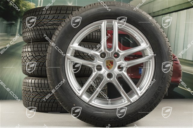 19-inch winter wheels set "Cayenne Turbo IV" facelift 2014->, alloy rims 8,5J x 19 ET59 + NEW Dunlop Winterreifen 3D 265/50 R19, with TPM