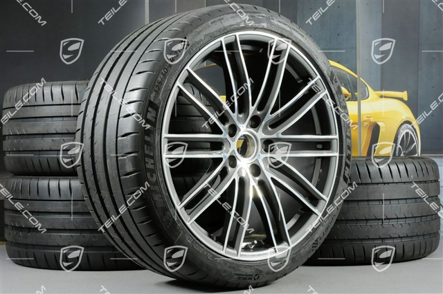 21" Turbo IV Sommerräder, Felgen 9,5J x 21 ET71 + 11,5J x 21 ET69 + Michelin Sommerreifen 275/35 ZR21 + 325/30 ZR21, mit RDK-Sensoren, nur für Turbo S E-Hybrid