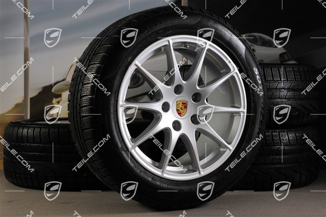 18-inch Panamera S winter wheel set, 8J x 18 ET 59 + 9J x 18 ET 53 + tyres 245/50 R18 + 275/45 R18, with TPM