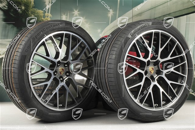 21" RS Spyder Design Sommerräder, Felgen 9,5J x 21 ET27 + 10J x 21 ET19 + NEUE Continental Sommerreifen 265/40 R21 + 295/35 R21, mit RDK-Sensoren