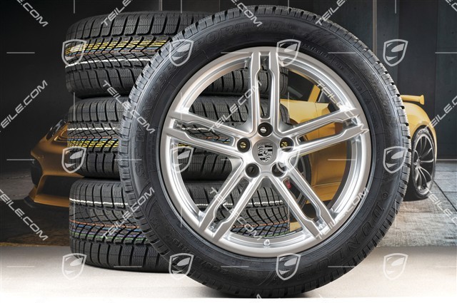 19-inch "Macan Turbo" winter wheels set, rims 8J x 19 ET21 + 9J x 19 ET21 + NEW Dunlop winter tyres 235/55 R19 + 255/50 R19, with TPMS