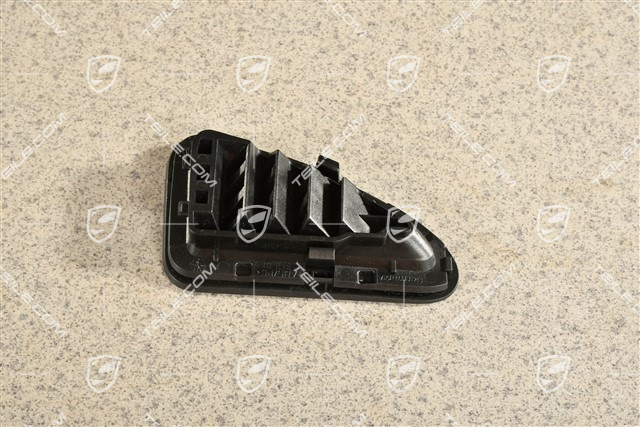 Dashboard side vent / grille / defroster trim, upper, Black, L