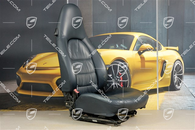 Seat, manual adjustable, heating, leather, Metropole blue, Draped, L
