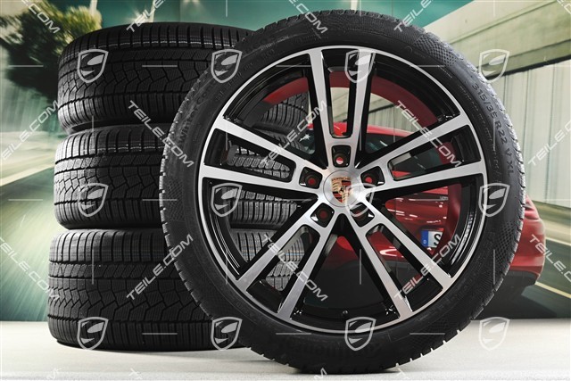 22" Winterräder Sport Design, Felgen 10J x 22 ET48 +11,5J x 22 ET52 + Continental Winterreifen 285/40 R22 + 315/35 R22, in Schwarz Hochglanz