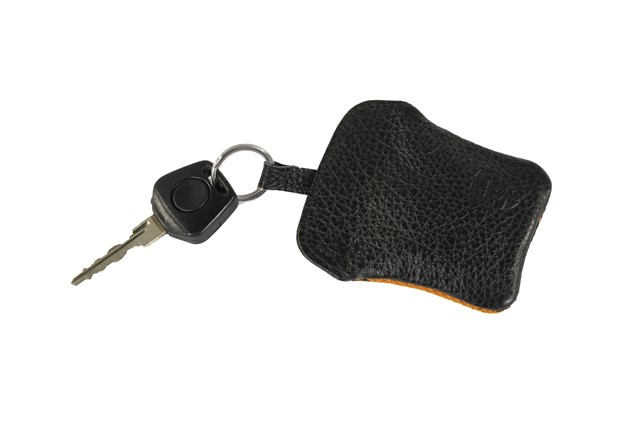 Porsche Classic Key case with embossed Porsche crest, Orange tartan