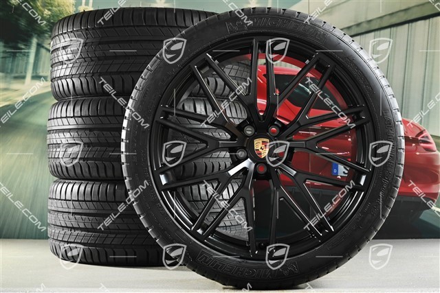 21" RS Spyder Design II summer wheel set, wheel rims 9,5J x 21 ET27 + 10J x 21 ET19 + Michelin summer tyres 265/40 R21 + 295/35 R21, with TPM, black satin matt