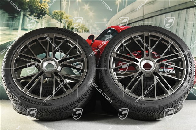 21-inch Panamera Turbo S Winter wheel set, central lock, wheel rims 9,5J x 21 ET71 + 10,5J x 21 ET71 + Michelin Pilot Alpin 5 winter tyres 275/35 R21 + 315/30 R21, Turbonite