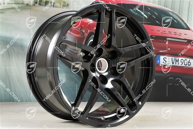18-inch wheel rim set Macan S, 8J x 18 ET21 + 9J x 18 ET21, black high gloss