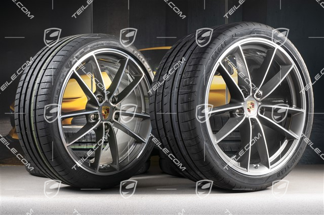 20+21-inch summer wheel set Carrera Classic, rims 8,5J x 20 ET50 + 11,5J x 21 ET67 + NEW Goodyear summer tyres 245/35 R20 + 305/30 R21, with TPM