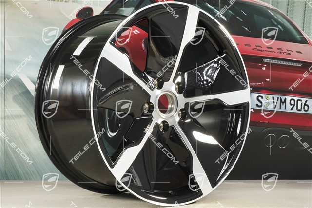 21-inch wheel rim Taycan Exclusive Design, 11,5J x 21 ET66, rear, black high gloss, L