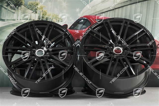 22-inch wheel rim set, Turbo IV, 10J x 22 ET48 + 11,5J x 22 ET61, black high gloss