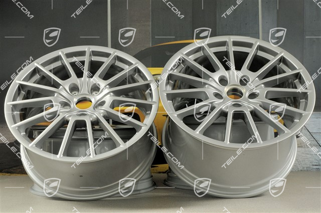 20-inch Panamera Sport wheel set, 9,5J x 20 ET65 + 11,5 J x 20 ET63, GT Silver Metallic