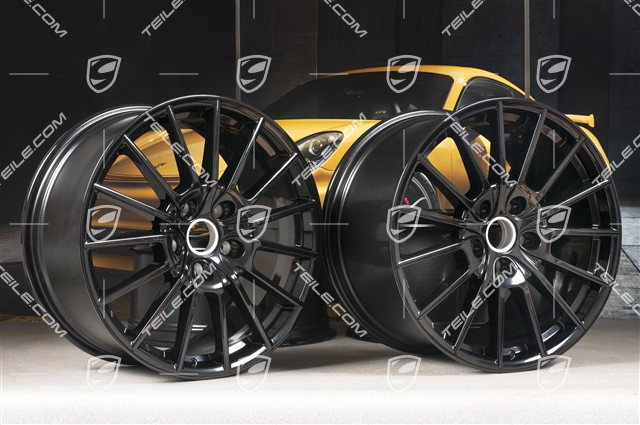 20" Komplet felg Panamera Sport, 2 x 9,5J x 20 ET 65 + 2 x 11,5 J x 20 ET 63, czarne