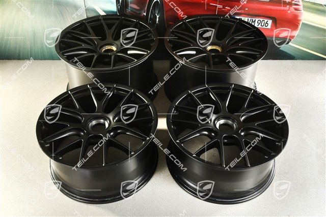 20"+21" GT2RS/GT3RS Magnesium Radsatz / Felgensatz, Felgen 9,5 J x 20 ET50 + 12,5 J x 21 ET48, Schwarz seidenglanz