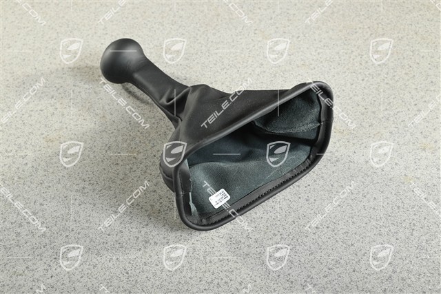 Gearshift knob, with leather gaiter / sleeve Black