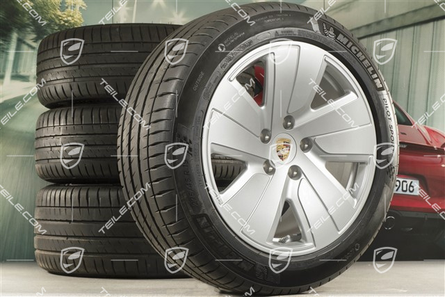 19" Taycan S summer wheel set, rims 8J x 19 ET50 + 10J x 19 ET47, + Michelin summer tyres 225/55 R19 + 275/45 R19