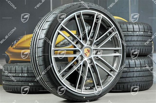 20-inch Turbo IV wheels set, rims 8,5J x 20 ET57 + 10,5J x 20 ET47 + Pirelli summer tires 235/35 ZR20 + 265/35 ZR20, with TPMS