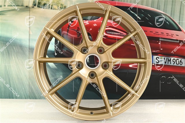 20" "Spyder" / "718 Sport" Felgen Satz, Felgen 8,5J x 20 ET57 + 10,5J x 20 ET47, Aurum Seidenmatt