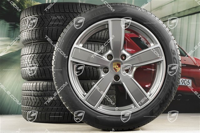 20" Cayenne COUPE Sport Classic Winterräder Satz, Felgen 9J x 20 ET50 + 10,5J x 20 ET55 + Pirelli Winterreifen 275/45 R20 + 305/40 R20, mit RDK-Sensoren