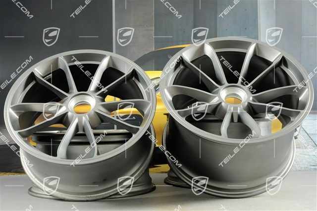 20" rims set GT3, 9J x 20 ET55 + 12J x 20 ET47, Platinum satin mat