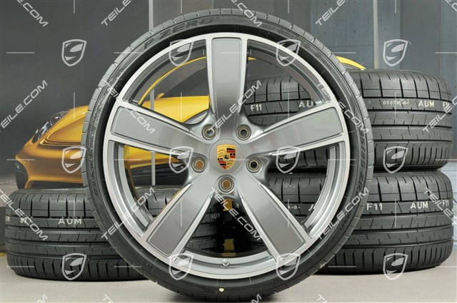 20-inch Carrera Sport summer wheels set, rims 8,5J x 20 ET57 + 10,5J x 20 ET47 + Pirelli P Zero summer tires 235/35 ZR20 + 265/35 ZR20, with TPMS